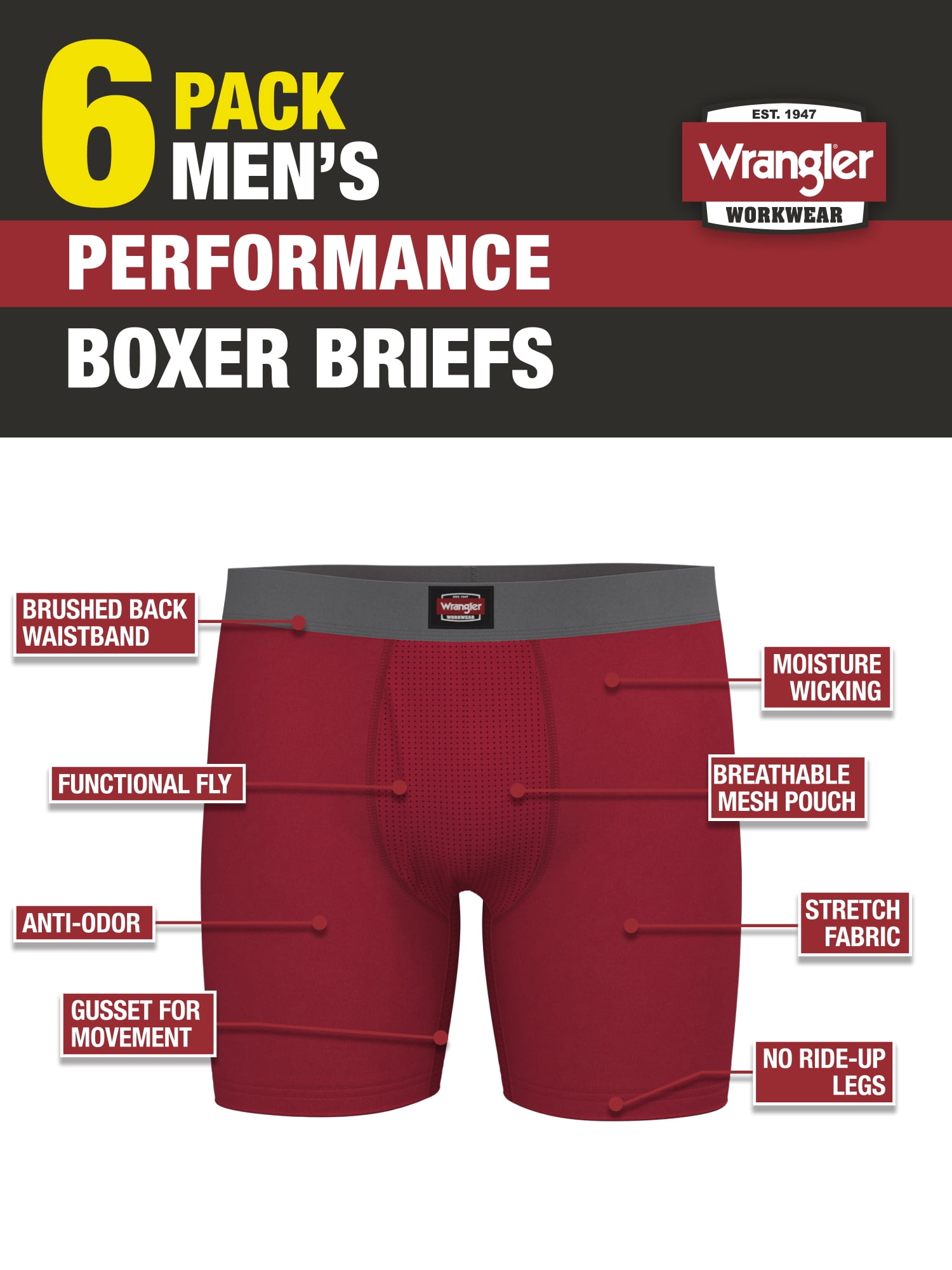 WRANGLER MENS BOXER BRIEFS
