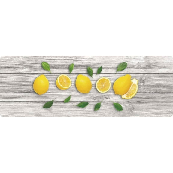 J&V TEXTILES Kitchen Mat Cushioned Anti Fatigue Floor Mat,19.6"x55", Thick Non Slip Waterproof Kitchen Rugs and Mats, Standing Mat for Kitchen,Floor,Home,Office,Desk,Sink,Laundry Lemons