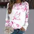 thumbnail image 2 of Luxalzxs Breast Cancer Awareness Sweatshirt for Women Pink Ribbon Print Breast Cancer Survivor Pullover Crewneck Sweatshirt, 2 of 5