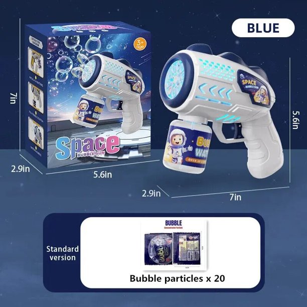 Pistola de burbujas Gatling automática para niños, máquina de burbujas, astronauta espaciador, juguete eléctrico de explosión de luz