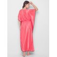 thumbnail image 4 of DWEEP SARA Caftan Uni en Satin Rouge et Rouge Pâle, Nuisette Courte à Manches Kimono, Vêtement de Nuit pour Femmes, Robe de Nuit, 4 of 6