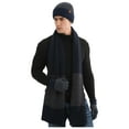 thumbnail image 2 of LIZENG Knitted Wool Hat Scarf Gloves Man and Women's Cold Warm Three Piece Set with Knit Warm Hat +Long Scarf+Touch Screen Gloves Set Neck Scarves for Women Men, 2 of 3