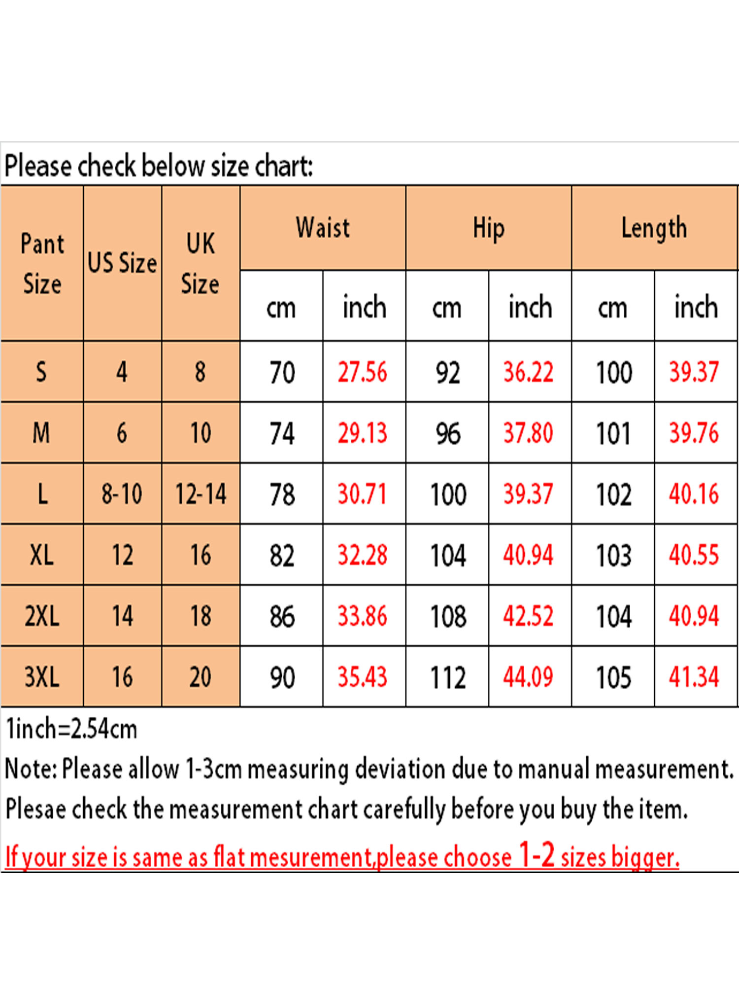 us 4 size pants