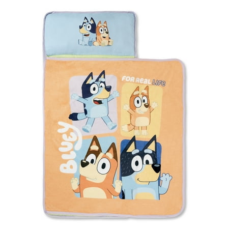 Bluey 'For Real Life' Toddler 3-in-1 Nap Mat with Pillow and Blanket