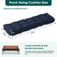 thumbnail image 3 of PUKNLY Porch Swing Cushion 60*20*4 in, 2-3 Seater Waterproof & Fade-Resistant Bench Seat Cushion Replacement with Strips, Outdoor Swing Pads for Camping, Beach, Garden, Patio, Balcony, Navy Blue, 3 of 7