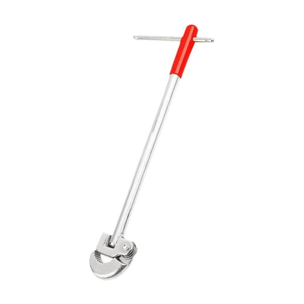 Llave de lavabo, herramienta manual, versátil, ligera, de acero al carbono, para reparación de fregaderos. Mango rojo