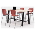 thumbnail image 2 of KFI Studios 3' x 6' Dining Table Set & 4 KOOL Dining Chairs, Maple Top, Coral Chairs, 2 of 2