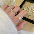 thumbnail image 3 of Nuevo anillo de plata de ley 925 con diseño de perla rota y sencillo, estilo femenino, de lujo, ligero, de alta gama, resistente al color, anillo abierto, 3 of 5