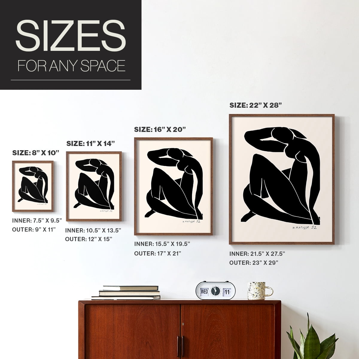 Matisse CCVII in Solid Wood 11 x 14 Framed Print