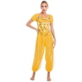 thumbnail image 2 of Alvivi Women Belly Dance Costume Tribal Baggy Arabic Halloween Outfit Belly Dance Set Fancy Dress Yellow XL, 2 of 4