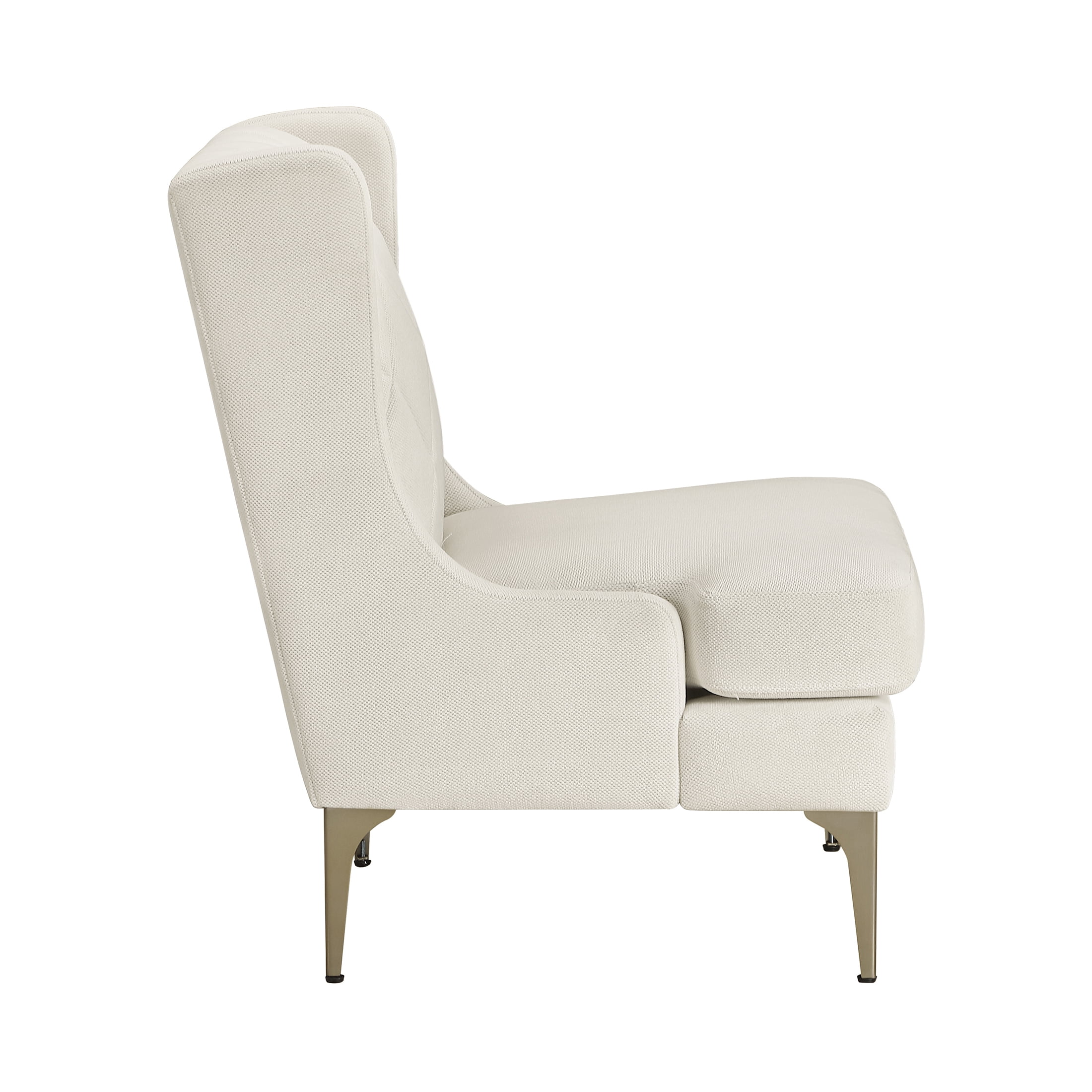 OakvillePark Emberhollow Chenille Wingback Accent Chair with Metal Legs, Taupe