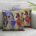thumbnail image 3 of Autua Zebras Patterns Colors Graphic Decorative Pillow Cover Home Couch Living Room Bed Sofa Throw Pillow Case Square 1PC 24x24in, 3 of 5