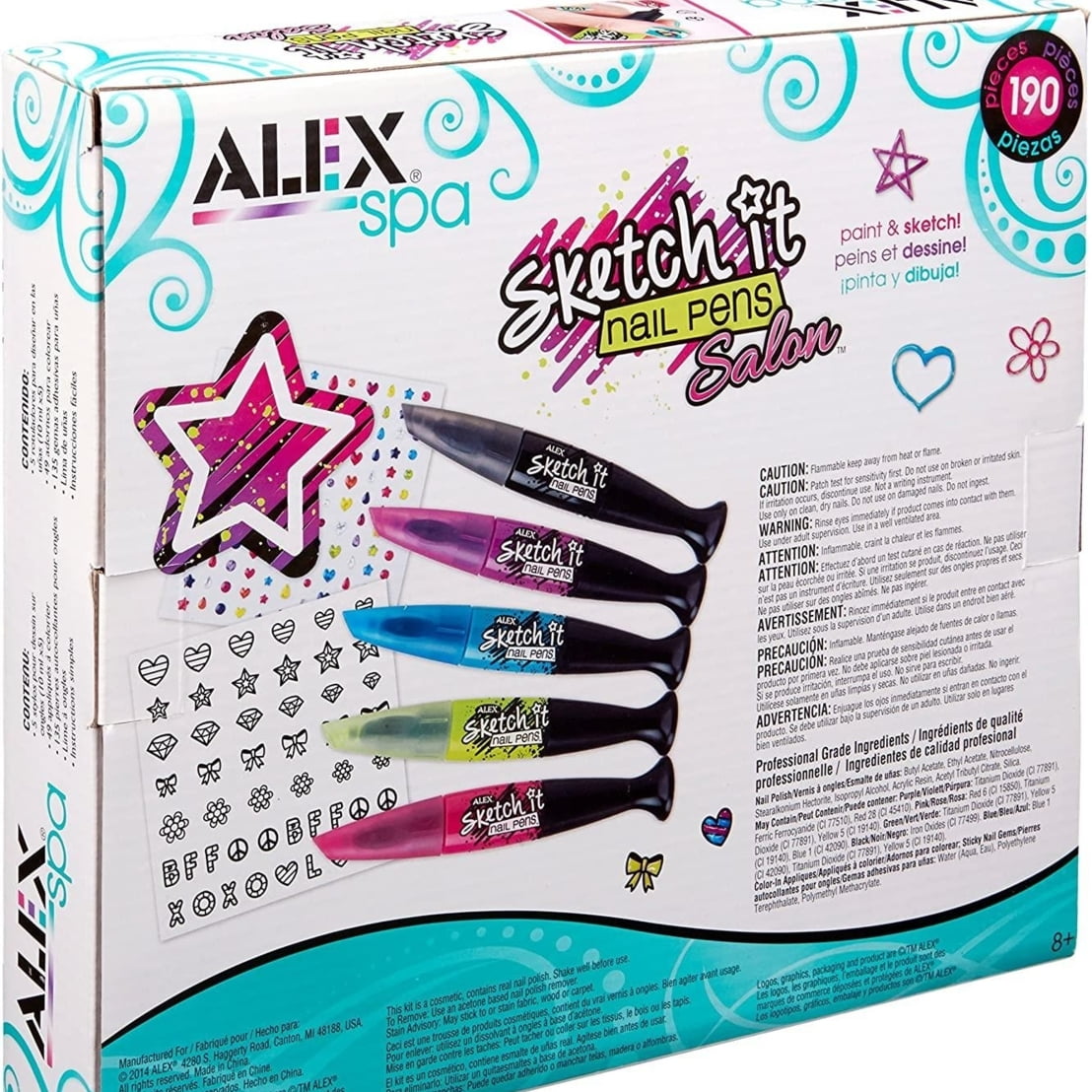 Alex Spa Glow Sketch It Nail Pens Girls Fashion Activity | eBay