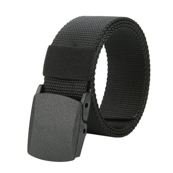 Hontri Nylon Belt in Clearance, Belt Nylon Waist Mens Metal- Long Belt Check Buckle Canvas Belt, Male Black One Size
