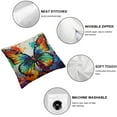 thumbnail image 4 of Awypu Butterfly Throw Pillow Covers Colorful Oil Painting Abstract Rainbow Art Theme Watercolor White Blue Home Sofa Decorative Living Dorm Couch Office Throw Pillow Covers Set of 2 White, 4 of 6