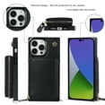thumbnail image 5 of iPhone 14 Pro Max Crossbody Wallet Case, Zipper Pocket Phone Case Cross Body Strap with RFID Blocking Carring Bag Credit Card Premium Leather For iPhone 14 Pro Max, Black, 5 of 9