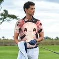 thumbnail image 3 of Fotbe Cute Axolotl Sakura Blossoms Pattern Men’s Golf Polo Shirt – Breathable Performance Golf Shirt with Button-Down Collar-Medium, 3 of 6