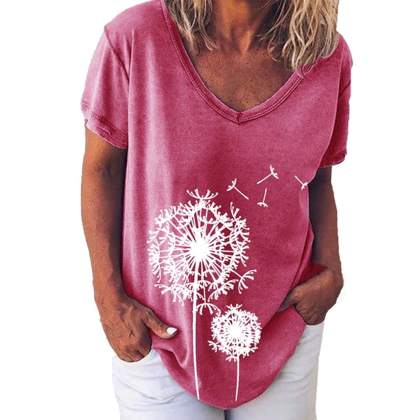 Elegante mujer con cuello en V estampado camiseta blusa Tops sudadera OAVQHLG3B Store lin121212
