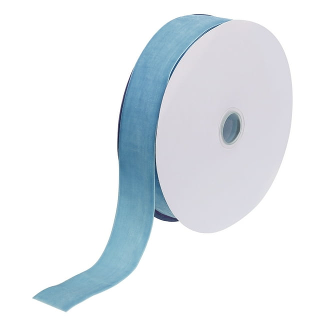 Unique Bargains Velvet Ribbon 1 1/2 Inch x 10 Yard Single Face Spool Silky DIY Crafts Gift Wrapping Bow Decoration Sky Blue