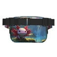 thumbnail image 3 of Easygdp Pond Cute Axolotl Fanny Packs for Women Men, Belt Bag, Fashion Crossbody Bags, for Workout/Running/Hiking, 3 of 9