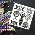thumbnail image 3 of Wiccan Witch Symbols Drawing Stencil 11.8x11.8inch Reusable Spiral Goddess Painting Template DIY Craft Viking Celtic Knot Stencil for Painting on Wall Furniture Wood and Paper, 3 of 9