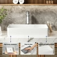 thumbnail image 4 of JOMOO 22.44" x 14" White Ceramic Rectangle Bathroom Sink, Bathroom Vessel Sink Above Counter Art Basin Vanity Sink, 4 of 10
