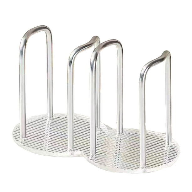 Injueey Estante organizador de tazas, duradero, fácil de limpiar, para dispensador de tazas, soporte para dispensador de tazas, dispensador de Almacenamiento y organización del hogar plata doble