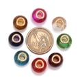 thumbnail image 2 of 100pc Glass European Beads with Golden Plated Brass Double Cores Large Hole Beads Rondelle Mixed Color 15x11mm Hole: 5mm, 2 of 5