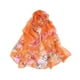 thumbnail image 1 of Qarigey Bufanda de tela con flores, accesorio de verano y transpirable para regalos elegantes y a la moda Accesorios de disfraces naranja, 1 of 6