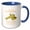 Blue/White, variant on 3drose, Oregon Territory Mushroom Pacific Golden Chanterelle, 11oz Two-tone Red Mug