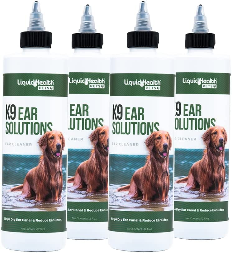 LIQUIDHEALTH K9 Dog Ear Cleaner Solution Ear Cleaning Drops with Boric