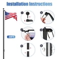 thumbnail image 5 of 20FT Flag Pole Kit for Outside House, Including 16 Gauge Outdoor Heavy Duty Flagpole In Ground with 3x5 American Flag and Ball Topper for Residential or Commercial Use, Black, 5 of 7
