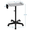 thumbnail image 3 of Carrito Rolling Salon Tray Yaheetech de aluminio plateado, 3 of 9