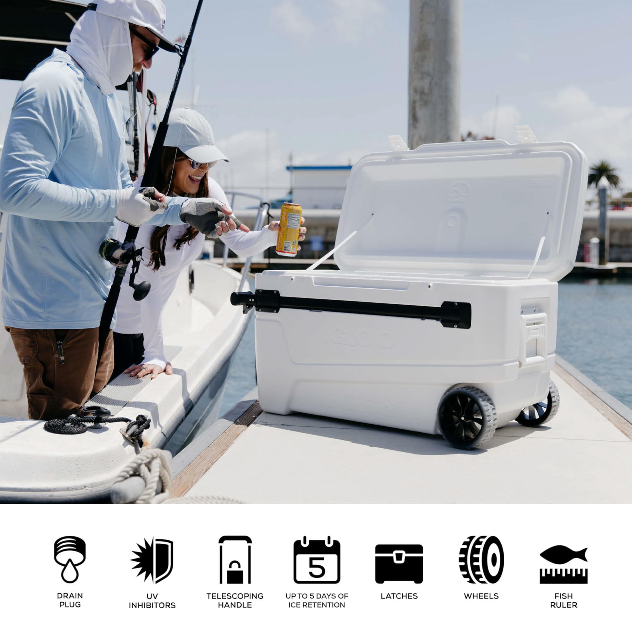Maxcold Glide 110qt Wheeled Cooler | Insulated Hard Shell Ice Chest