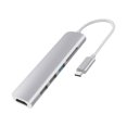 thumbnail image 2 of Adaptador USB C Hub , espejo adaptador multipuerto y modo extendido Puertos USB 3.0 Convertidor de transferencia de datos rápido para computadoras Gris Sunnimix Concentrador de la estación de acoplamiento, 2 of 7