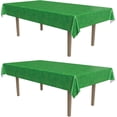 thumbnail image 1 of IPOHVUG 2 Piece Disposable Plastic Rectangular Grass Print Table Covers Tablecloth for Sports Football Theme Jungle Springtime Easter Party Supplies  54" x 108"  Green, 1 of 8