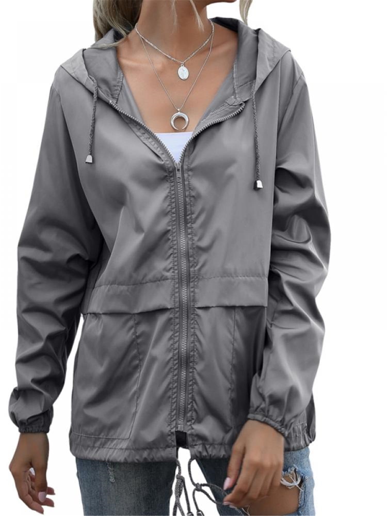 TOPWONER Women's Waterproof Raincoat Lightweight Rain Jacket Hooded Windbreaker With Pockets for 