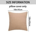 thumbnail image 6 of Unique Bargains Set of 2 Solid Soft Cushion Pillow Covers Light Brown 18" x 18", 6 of 6