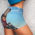 thumbnail image 4 of Balery Elephant Sits Pantalones cortos de entrenamiento estampados para mujer, sin costuras, ajustados, para gimnasio, yoga, correr, deportes, ejercicio activo, fitness.-Medium, 4 of 8