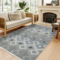 thumbnail image 3 of Grey Geometric Area Rugs for Living Room Washable Rugs Boho Moroccan Area Rug Soft Neutral Geometric Bohemian Carpet Distressed Indoor Rug for Bedroom Dining Room Office Foldable Nonslip Rug, 3 of 9