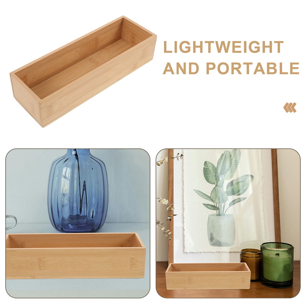 SOPOTUTU 3pcs Silverware Organizer Wooden Bamboo Drawer Organizer Organization for Homeowners Bedroom