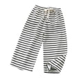 thumbnail image 6 of Agkizg Boys Girls Wide Leg Pants Striped Lightweight Draped Casual Pants for Summer, Sizes 3-4 Years, 6 of 6