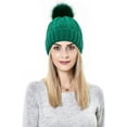 thumbnail image 4 of YooGuoGuo 2PCS Satin Lined Winter Hat for Women Beanie with Pom Pom Cuffed Warm Knit Skull Cap Ski Cap, 4 of 7