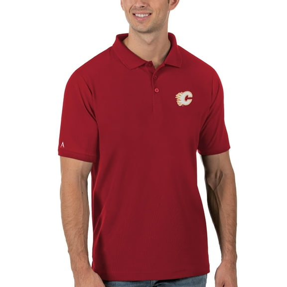 Men's Antigua Red Calgary Flames Legacy Pique Polo