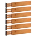 thumbnail image 7 of Bamboo Drawer Dividers 6 Pack, Adjustable Drawer Dividers and Organizer, Expandable Dresser Drawer Organizers, 7 of 7