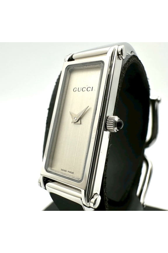 Pre-Owned GUCCI Bangle Watch 1500L Quartz Stainless Steel Champagne Silver Women's (Good)