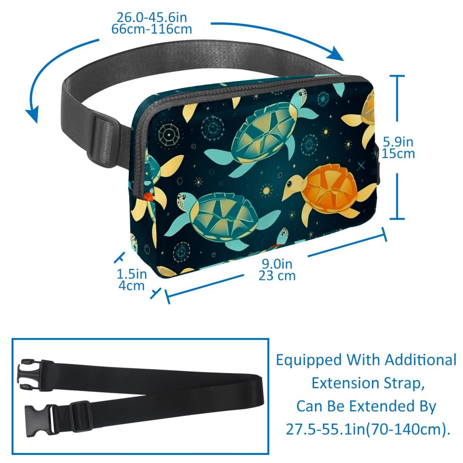Sea turtles Running Belt Waist Packs Fanny Bag: Lightweight, Adjustable, with Extension Strap, Unisex