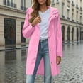 thumbnail image 6 of Women Rain Jacket Lightweight Waterproof Raincoat Lined Outdoor Hooded Windbreaker Trench Coat Pink XL, 6 of 6