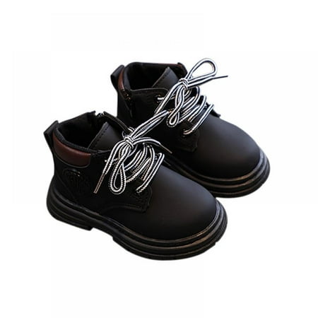 

Bullpiano Comfortable Boys Girls Tie Rope Design Non-Slip British Style Boots Autumn
