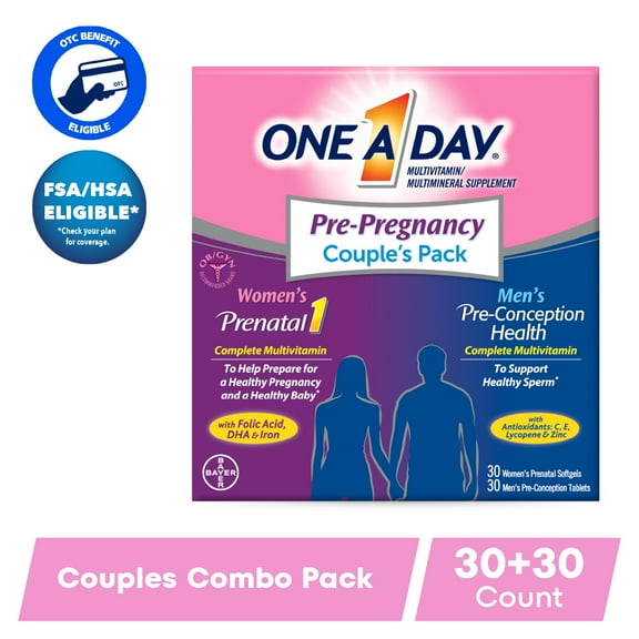 One A Day Pre-Pregnancy Multivitamin, Prenatal Vitamins, 30 30 Count